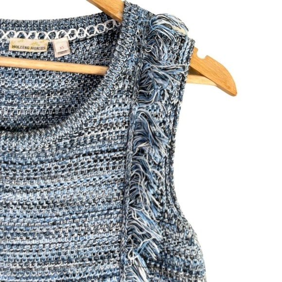 Anthropologie Holding Horses Fringe Sleeveless Knit Dress in Blue, Size XS - Picture 5 of 12